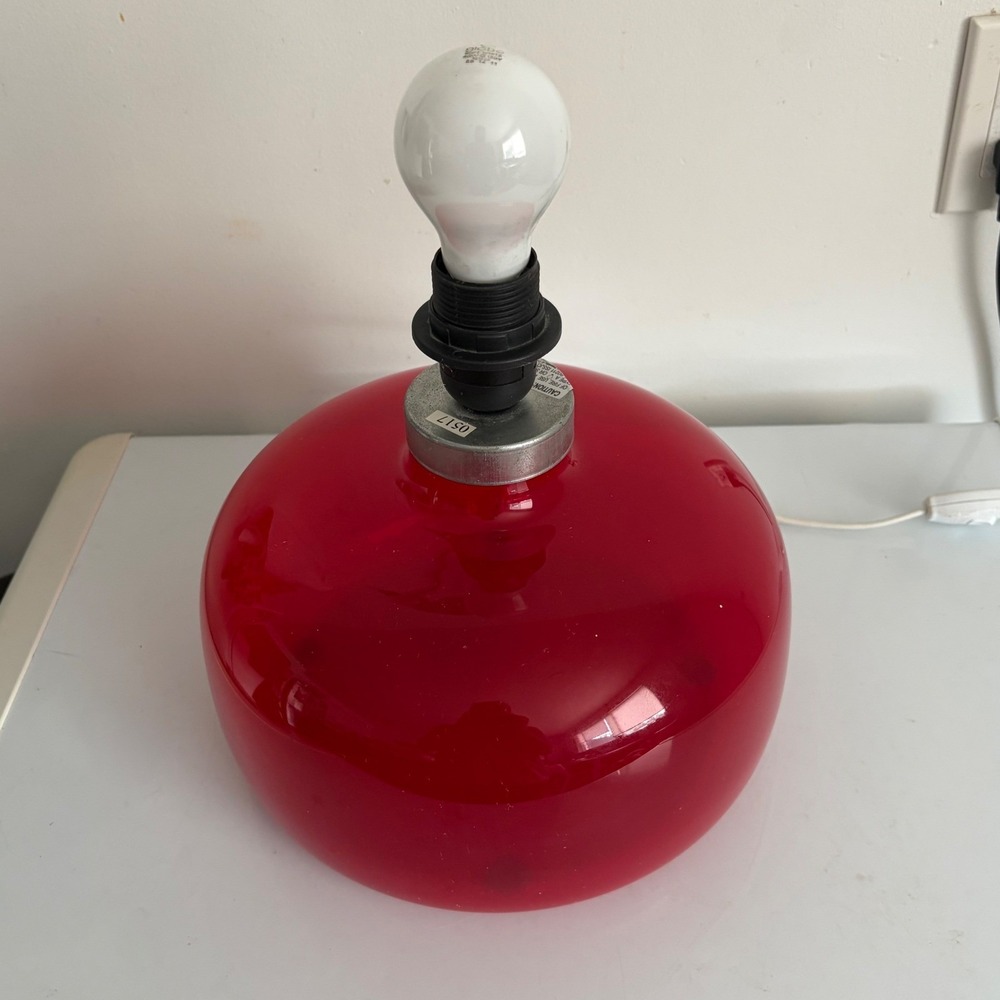 IKEA ISSJO B0211 Red Glass Table Lamp Modern Pop Art Accent Light Vintage 2005